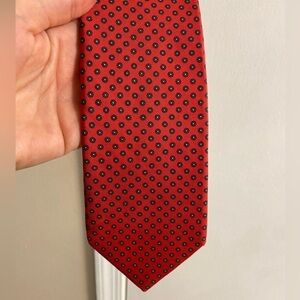 Givenchy Elegant Red and Black Dot Tie One Size